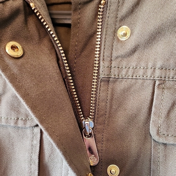 Draper James Women's Olive Green Belted Zippered 100% Cotton Jacket in Size S - Picture 3 of 11